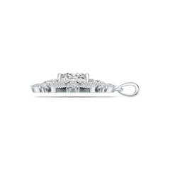 18K Gold Semi Mount Pendant Setting Cushion CU 10X8mm Diamond Accent DHJ