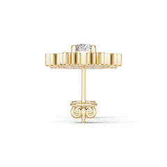 Platinum Semi Mount Earrings Setting Round Ro 6x6mm Syz Jewelry