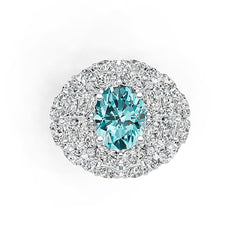 Platinum Semi Mount Ring Setting Oval OV 10X8mm Diamond Accent DHJ