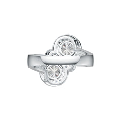 Platinum Semi Mount Ring Setting Round RD 6X6mm Diamond Accent DHJ