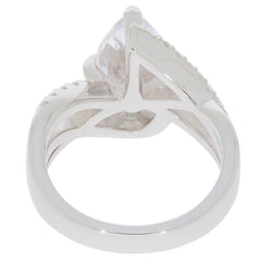 14K Gold Semi Mount Ring Setting Pear PE 12X8mm Bypass Split Shank Diamond Accent Syzjewelry