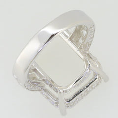 10K Gold Semi Mount Ring Setting Emerald OCT 20X15mm Accent Shank Channel Set Shank Moissanite Accent Syzjewelry