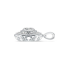 Sterling Silver Semi Mount Pendant Setting Oval OV 7X5mm with White Topaz DHJ