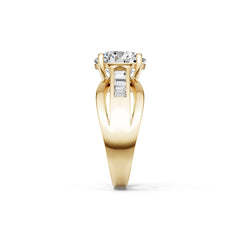14K Gold Semi Mount Ring Setting Round Ro 6x6mm Diamond Accent Syz Jewelry