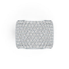14K Gold Ring with or Moissanite Pave Cluster Dome Statement Ring Diamond Accent DHJ
