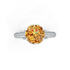 18K Gold Semi Mount Ring Setting Round RD 9x9mm Art Deco Style Syzjewelry