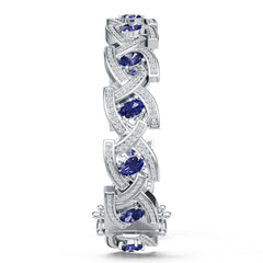 Platinum Semi Mount Bracelet Setting Round Ro 6x4mm Diamond Accent Syz Jewelry