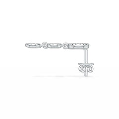 Sterling Silver Triple Circle Drop Dangle Earrings with White Topaz or Moissanite DHJ