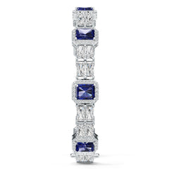 Platinum Semi Mount Bracelet Setting Emerald Em 7x5mm Diamond Accent Syz Jewelry