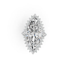 10K Gold Semi Mount Ring Setting Marquise MQ 31X14mm Moissanite Accent DHJ