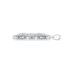 Platinum Semi Mount Pendant Setting Pear PE 9X6mm Diamond Accent DHJ