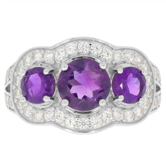 14K Gold Semi Mount Ring Setting Round RD 7x7 RD 5x5mm 3 Stones Halo Diamond Accent Syzjewelry