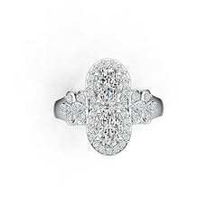 Platinum Semi Mount Ring Setting Oval OV 7X5mm Diamond Accent DHJ