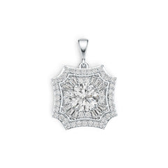10K Gold Semi Mount Pendant Setting Round RD 9x9mm Moissanite Accent DHJ