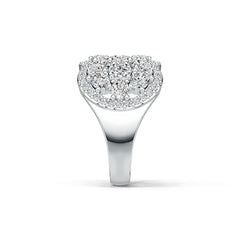 Sterling Silver Scalloped Cocktail Ring with White Topaz or Moissanite - Syzjewelry