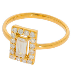 14K Gold Semi Mount Ring Setting Emerald OCT 6X3mm Minimal Diamond Accent Syzjewelry