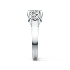 Sterling Silver Semi Mount Ring Setting Round RD 8x8mm OV 6x4mm 3-Stone Ring DHJ