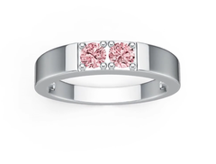 Men's Platinum Semi Mount Ring Setting Round RD 4x4mm Two Stone Ring Toi et Moi DHJ