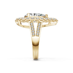 10K Gold Semi Mount Ring Setting Pear Pe 13x9mm Moissanite Accent Syz Jewelry
