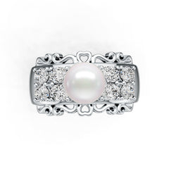 14K Gold Semi Mount Ring Setting Round RD 8x8mm Diamond Accent DHJ