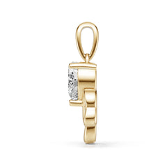 10K Gold Semi Mount Pendant Setting Heart He 75x75mm Moissanite Accent Syz Jewelry