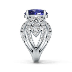 Sterling Silver Semi Mount Ring Setting Round Ro 11x9mm Syz Jewelry