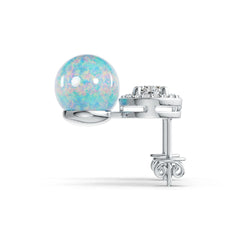 Sterling Silver Semi Mount Earrings Setting Round RD 9x9mm RD 5x5mm DHJ