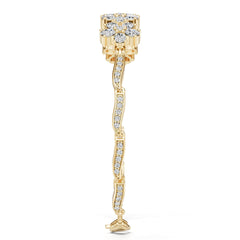 14K Gold Semi Mount Bracelet Setting Round Ro 6x6mm Diamond Accent Syz Jewelry