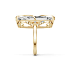 14K Gold Semi Mount Ring Setting Cushion Cu 5x12mm Diamond Accent Syz Jewelry