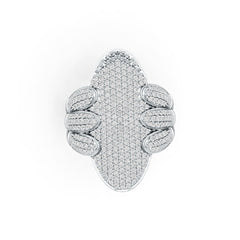 18K Gold Cocktail Ring Oval-Shaped with or Moissanite Diamond Accent DHJ