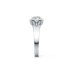 Sterling Silver Semi Mount Ring Setting Round RD 6.5x6.5mm Halo Split Shank DHJ