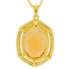 18K Gold Semi Mount Pendant Setting Oval OV 20X15mm Halo Diamond Accent Syzjewelry