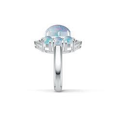 Sterling Silver Semi Mount Ring Setting Oval OV 11X9mm RD 4X4mm DHJ