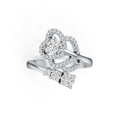 14K Gold Semi Mount Ring Setting Round RD 4.5mm Diamond Accent DHJ