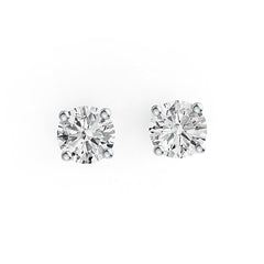18K Gold Semi Mount Earrings Setting Round RD 6x6mm Stud DHJ