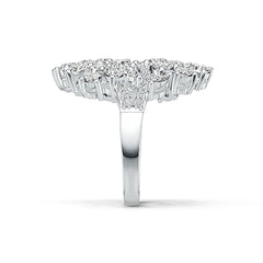 Sterling Silver Cluster Cocktail Ring with White Topaz or Moissanite DHJ