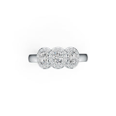 Platinum Semi Mount Ring Setting Oval OV 4X3mm with White Topaz Diamond Accent DHJ