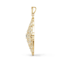 18K Gold Semi Mount Pendant Setting Round Ro 6x6mm Diamond Accent Syz Jewelry