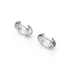 18K Gold Hoop Earrings with or Moissanite Diamond Accent DHJ