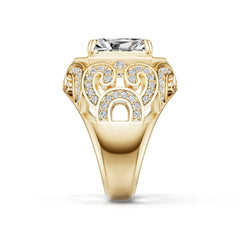 10K Gold Semi Mount Ring Setting Emerald Em 11x9mm Moissanite Accent Syz Jewelry