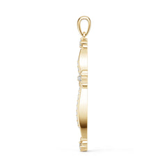 18K Gold Semi Mount Pendant Setting Round Ro 6x6mm Diamond Accent Syz Jewelry