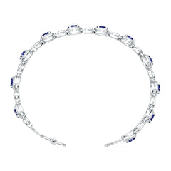 18K Gold Semi Mount Bracelet Setting Oval OV 6X4mm Diamond Accent DHJ