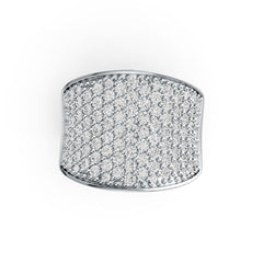 10K Gold Pave Cluster Ring Saddle with White Topaz or Moissanite Moissanite Accent DHJ