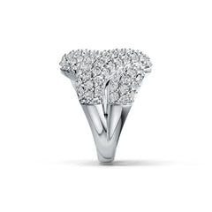 Sterling Silver Multi-Row Wave Ring with White Topaz or Moissanite DHJ
