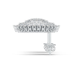 Platinum Cluster Stud Earrings with or Moissanite Diamond Accent DHJ