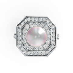 10K Gold Semi Mount Ring Setting Round RD 8.5mm Moissanite Accent DHJ