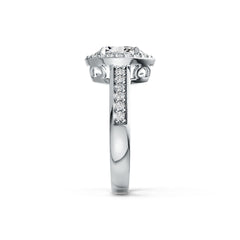 Sterling Silver Semi Mount Ring Setting Oval OV 8X6mm Halo DHJ
