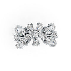 14K Gold Ring Flower Theme with or Moissanite Diamond Accent DHJ