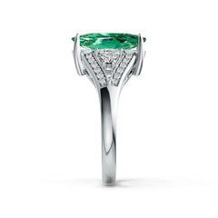 Sterling Silver Semi Mount Ring Setting Cushion CU 14X10mm TRI 4X4mm DHJ