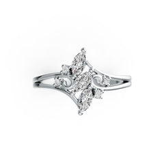 14K Gold Semi Mount Ring Setting Marquise MQ 6X3mm Diamond Accent DHJ